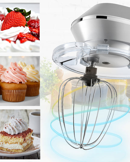 Virtuvinis kombainas planetinis maišytuvas daugiafunkcis rinkinys sidabrinis 6,5L 2000W