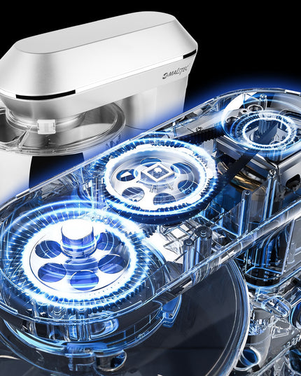 Virtuvinis kombainas planetinis maišytuvas daugiafunkcis rinkinys sidabrinis 6,5L 2000W