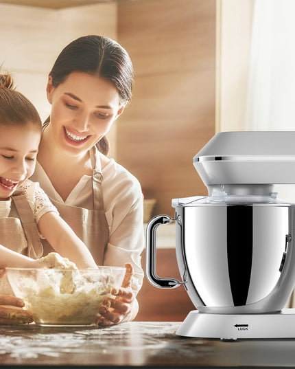 Virtuvinis kombainas planetinis maišytuvas daugiafunkcis rinkinys sidabrinis 6,5L 2000W