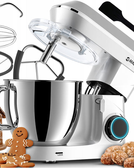 Virtuvinis kombainas planetinis maišytuvas daugiafunkcis rinkinys sidabrinis 6,5L 2000W