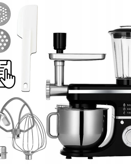 Planetarinis virtuvės kombainas su dubeniu, trintuve ir mėsos malūnėliu „Retoo CookMaster“ 5in1 3200W