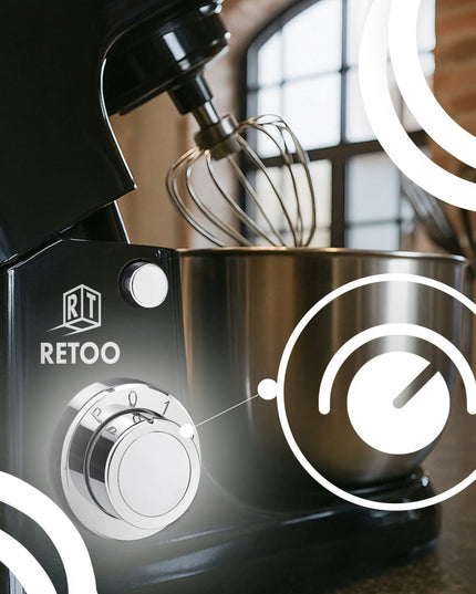 Planetarinis virtuvės kombainas su dubeniu, trintuve ir mėsos malūnėliu „Retoo CookMaster“ 5in1 3200W
