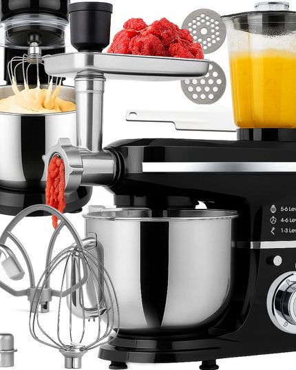 Planetarinis virtuvės kombainas su dubeniu, trintuve ir mėsos malūnėliu „Retoo CookMaster“ 5in1 3200W