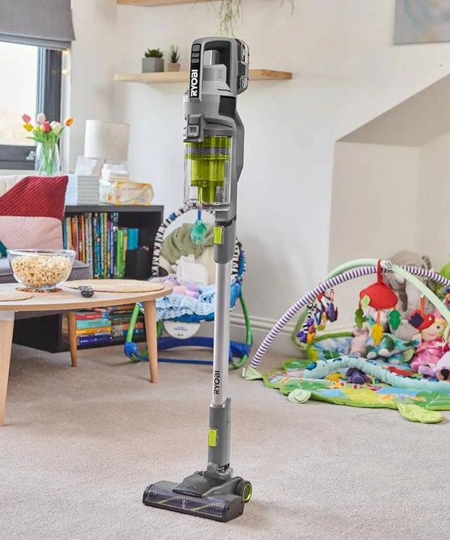RYOBI RSVS18-1C20G vertikalusis dulkių siurblys, 30 AW, 18 V, 2,0 Ah akumuliatorius ir įkroviklis