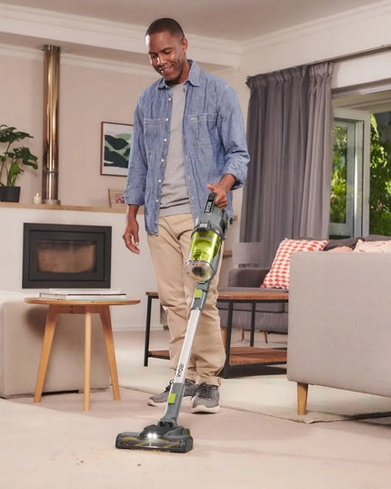 RYOBI RSVS18-1C20G vertikalusis dulkių siurblys, 30 AW, 18 V, 2,0 Ah akumuliatorius ir įkroviklis