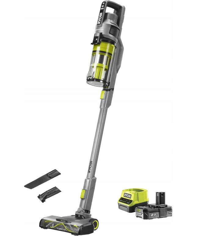 RYOBI RSVS18-1C20G vertikalusis dulkių siurblys, 30 AW, 18 V, 2,0 Ah akumuliatorius ir įkroviklis