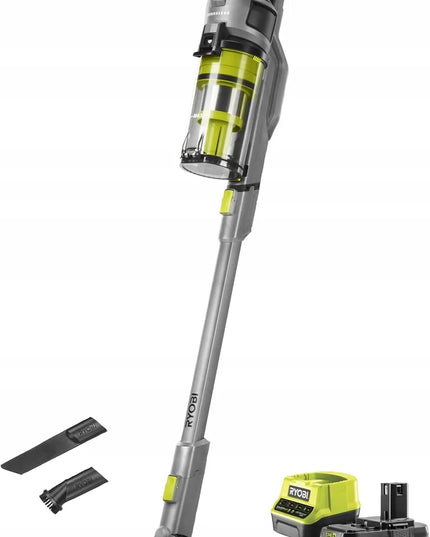 RYOBI RSVS18-1C20G vertikalusis dulkių siurblys, 30 AW, 18 V, 2,0 Ah akumuliatorius ir įkroviklis