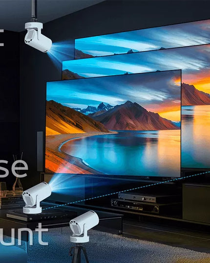 Mini LED projektorius Reagle R-MOVIELUM-P10, Android 14, 4K, nešiojamas, Smart TV, WiFi, 2026 m. modelis