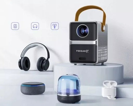 Mini LED projektorius Feegar Show WiFi 5G Bluetooth