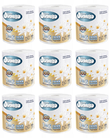 Virtuvinis rankšluostis 300 lapelių 2 sluoksnių Słonik Jumbo Maxi ekonomiškas – 15 vnt.