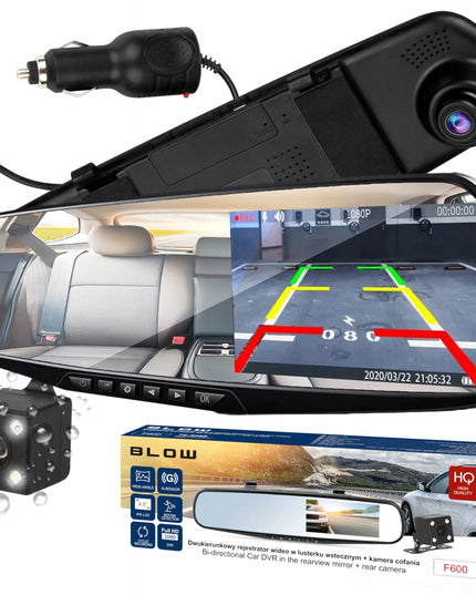 Automobilinis vaizdo registratorius Blow F600 Full HD su dviem kameromis