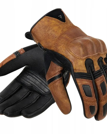 Odinės motociklininko pirštinės Rebelhorn Thug II Vintage Brown S