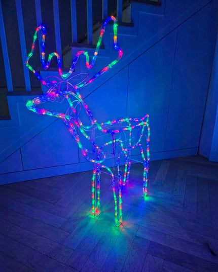 Kalėdinis LED Elnias Šviečiantis Lauko Figūrėlė XXL Didelis 125 Spalvotas