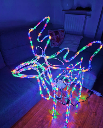 Kalėdinis LED Elnias Šviečiantis Lauko Figūrėlė XXL Didelis 125 Spalvotas