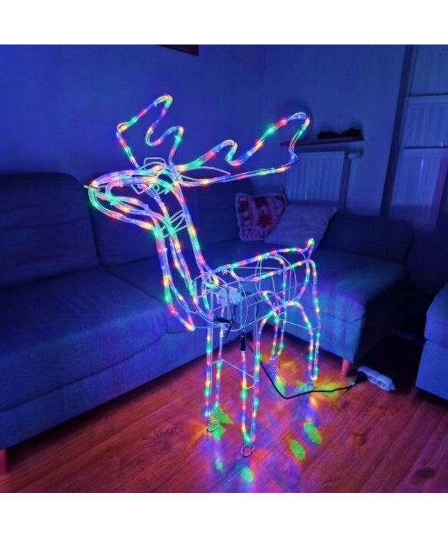 Kalėdinis LED Elnias Šviečiantis Lauko Figūrėlė XXL Didelis 125 Spalvotas