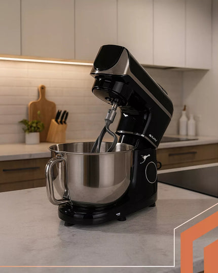 Planetinis virtuvės robotas Ruhhy 2000 W juodas su pašildomu 5,5 l dubeniu