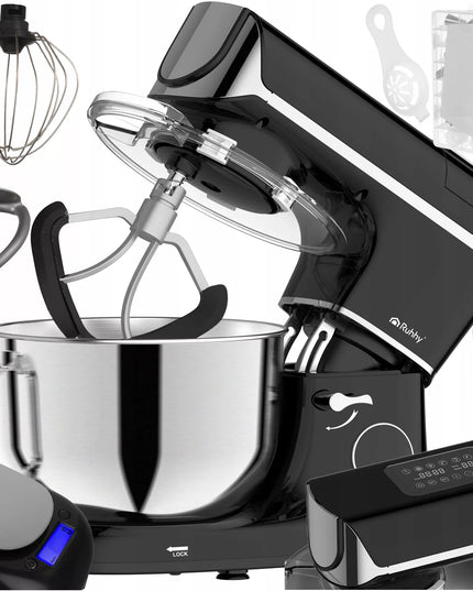 Planetinis virtuvės robotas Ruhhy 2000 W juodas su pašildomu 5,5 l dubeniu