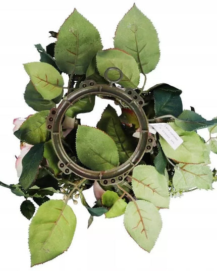 Romantiškas vainikas su rožėmis, 20 cm skersmens, VELYKINĖ DEKORACIJA, STALO PAPUOŠIMAS