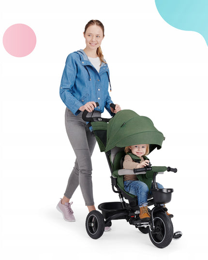 Vaikiškas triratis sulankstomas 5in1 dviratukas-vežimėlis SPINSTEP Kinderkraft rožinis