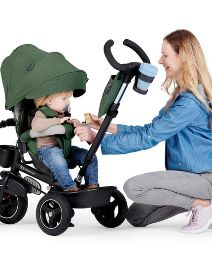 Vaikiškas triratis sulankstomas 5in1 dviratukas-vežimėlis SPINSTEP Kinderkraft rožinis