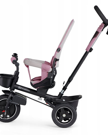 Vaikiškas triratis sulankstomas 5in1 dviratukas-vežimėlis SPINSTEP Kinderkraft rožinis