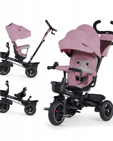 Vaikiškas triratis sulankstomas 5in1 dviratukas-vežimėlis SPINSTEP Kinderkraft rožinis