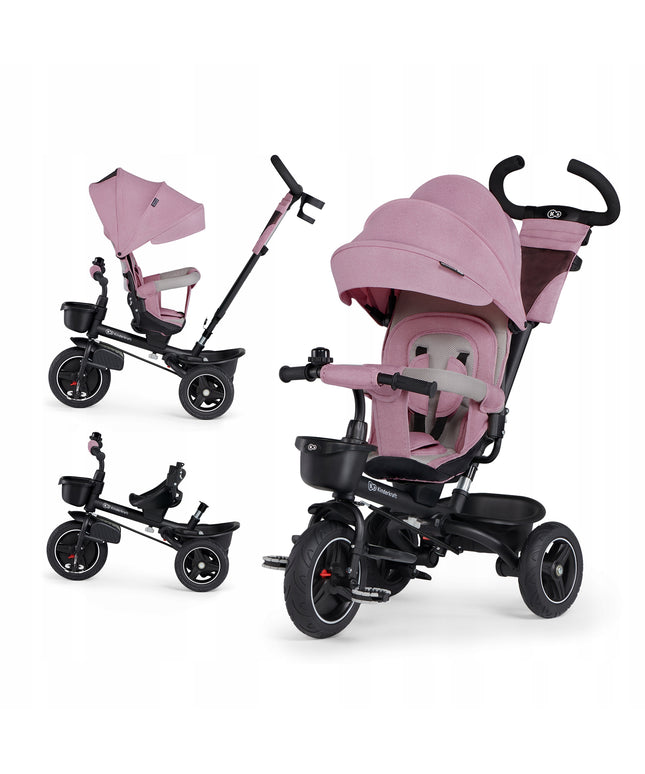 Vaikiškas triratis sulankstomas 5in1 dviratukas-vežimėlis SPINSTEP Kinderkraft rožinis
