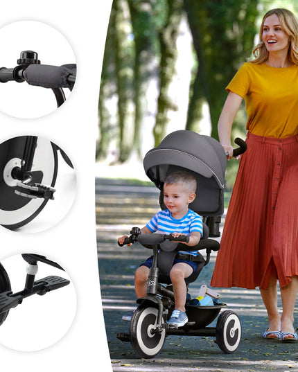 Vaikiškas triratis vežimėlis 6in1 ASTON Kinderkraft rožinis