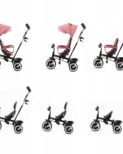 Vaikiškas triratis vežimėlis 6in1 ASTON Kinderkraft rožinis