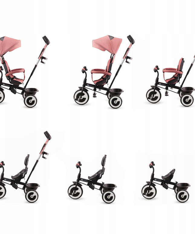 Vaikiškas triratis vežimėlis 6in1 ASTON Kinderkraft rožinis