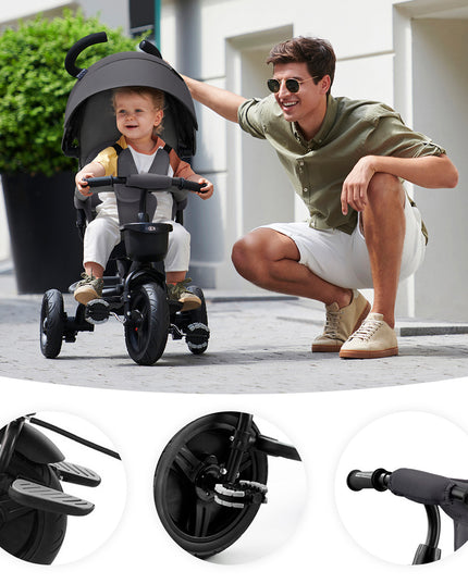 Vaikiškas 6in1 triratukas-vežimėlis AVEO Kinderkraft rožinis