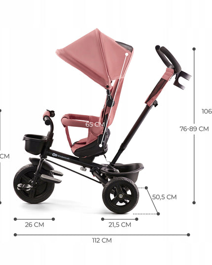 Vaikiškas 6in1 triratukas-vežimėlis AVEO Kinderkraft rožinis