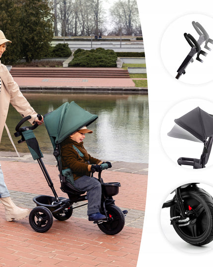 Vaikyškas triratis vežimėlis 6in1 AVEO Kinderkraft pilkas