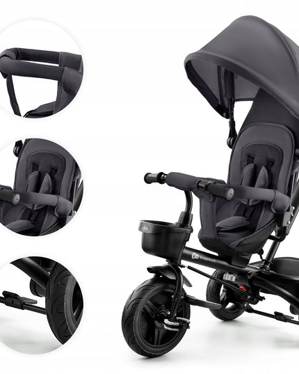 Vaikyškas triratis vežimėlis 6in1 AVEO Kinderkraft pilkas