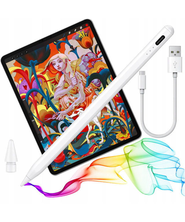 Aktyvus tikslus baltas rašiklis Apple iPad planšetiniams kompiuteriams, USB-C laidas