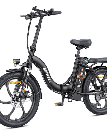 Sulankstomas elektrinis dviratis HillMiles MilePort, 250W variklis, 36V 13Ah, 25km/h, 20"x3.0" plačios padangos, priekinė pakaba, 7 pavaros, 100km nuotolis