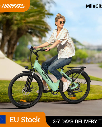 MileCity 1 26 colių elektrinis dviratis kelionėms į darbą, 120 km atstumas, 250 W galia, 36 V 13 Ah akumuliatorius, 25 km/h greitis, 7 pavaros, diskiniai stabdžiai