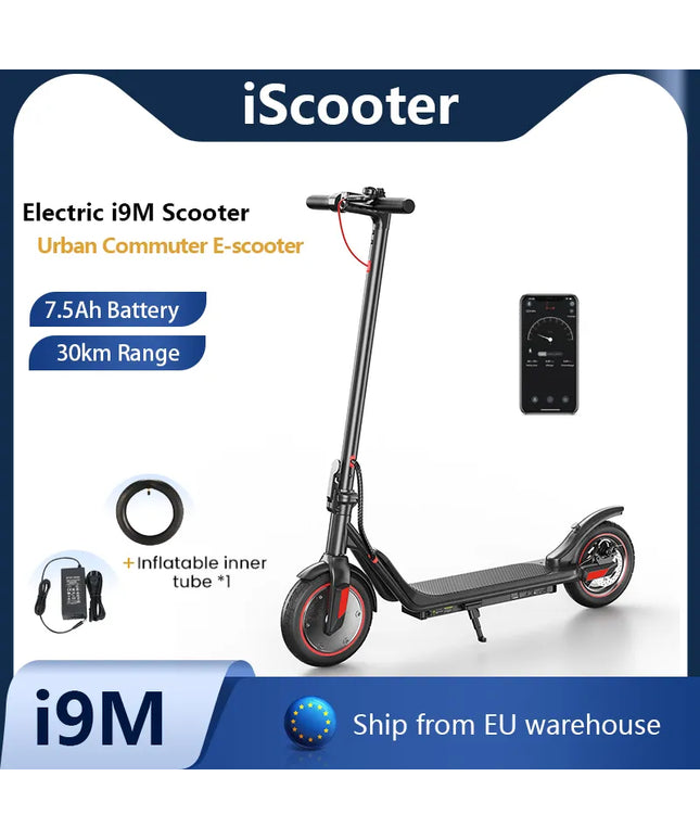 iScooter i9M sulankstomas elektrinis paspirtukas suaugusiems, 10 colių, su programėle, 35 km/h, 500 W, 36 V, 7,5 Ah