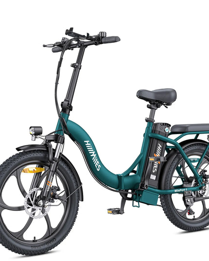 Sulankstomas elektrinis dviratis HillMiles MilePort, 250W variklis, 36V 13Ah, 25km/h, 20"x3.0" plačios padangos, priekinė pakaba, 7 pavaros, 100km nuotolis
