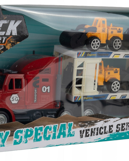 Nuotoliniu būdu valdomas sunkvežimis-trauktuvas su baterija, automobilių keltuvas