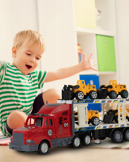 Nuotoliniu būdu valdomas sunkvežimis-trauktuvas su baterija, automobilių keltuvas