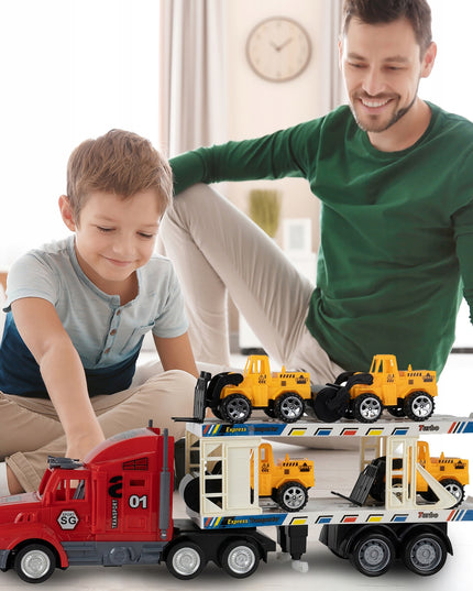 Nuotoliniu būdu valdomas sunkvežimis-trauktuvas su baterija, automobilių keltuvas