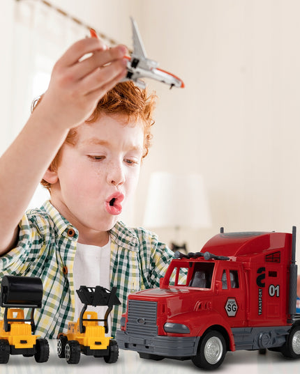 Nuotoliniu būdu valdomas sunkvežimis-trauktuvas su baterija, automobilių keltuvas