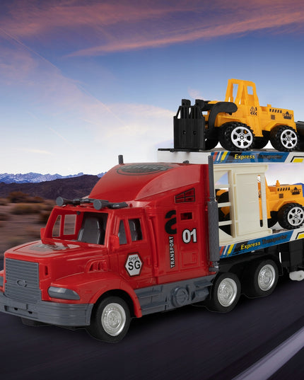 Nuotoliniu būdu valdomas sunkvežimis-trauktuvas su baterija, automobilių keltuvas