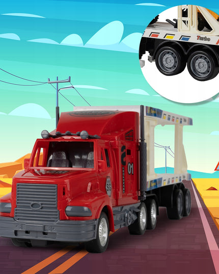 Nuotoliniu būdu valdomas sunkvežimis-trauktuvas su baterija, automobilių keltuvas