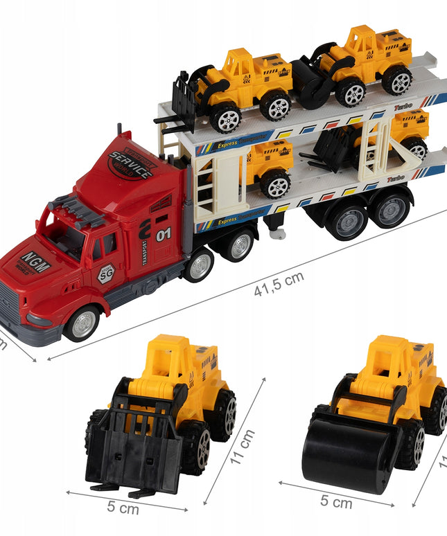 Nuotoliniu būdu valdomas sunkvežimis-trauktuvas su baterija, automobilių keltuvas