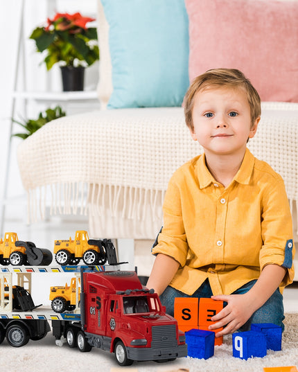 Nuotoliniu būdu valdomas sunkvežimis-trauktuvas su baterija, automobilių keltuvas