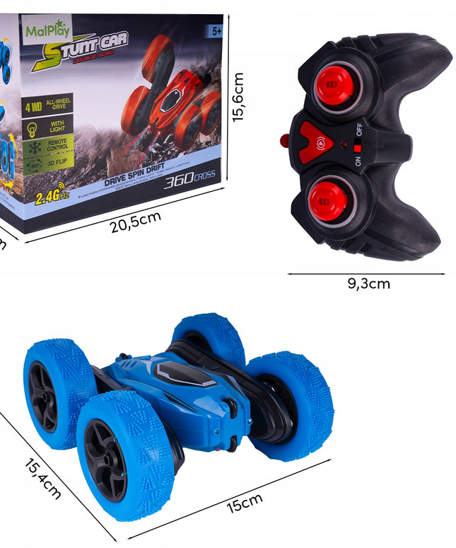 Twister 360 nuotoliniu būdu valdomas automobilis akrobatas kaskadininkas su LED ir RC pultu