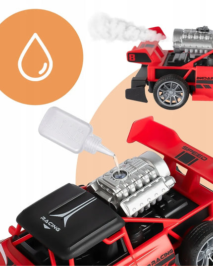 MalPlay RC drift automobilis su nuotolinio valdymo pultu, LED šviesomis ir garų efektu, 1:20, raudonas