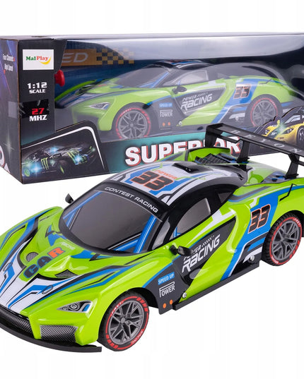 MalPlay nuotoliniu būdu valdomas RC automobilis 1:12 su LED apšvietimu